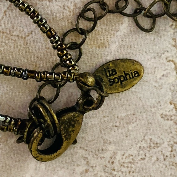 Lia Sophia Red and Gold Necklace with Striking Glass Circle Pendant - Picture 4 of 5